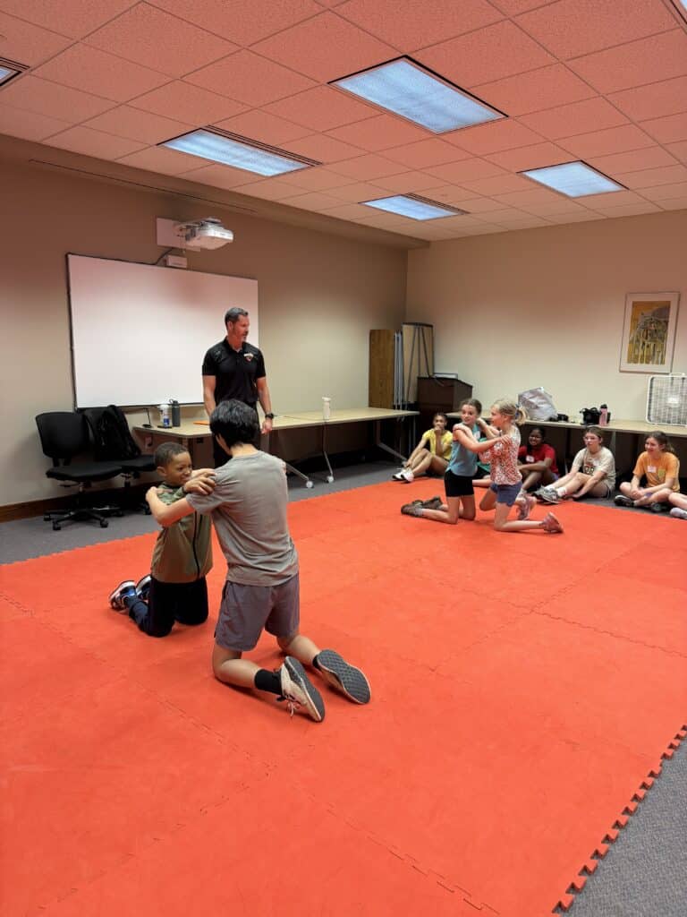 Students in the Kids U Self Defense camp.